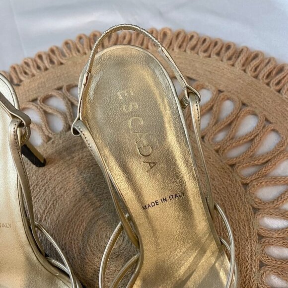 Escada Gold Strappy Heeled Sandals Size EU 38 - Picture 3 of 11